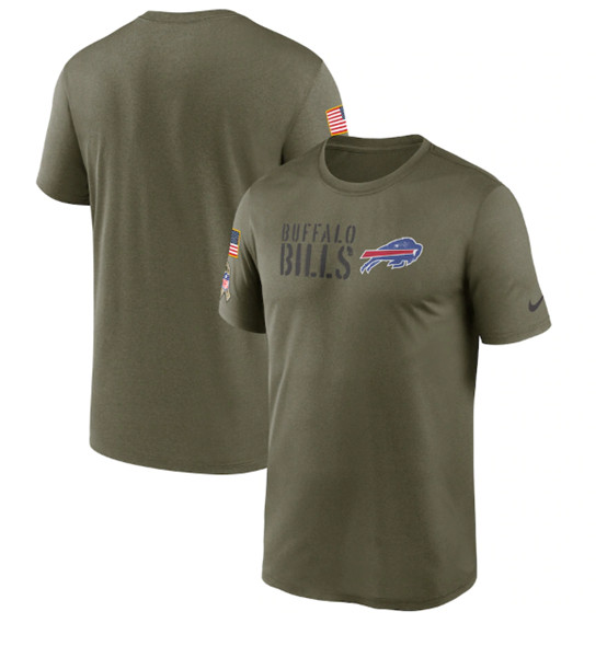 Men's Buffalo Bills 2022 Olive Salute to Service Legend Team T-Shirt - Click Image to Close